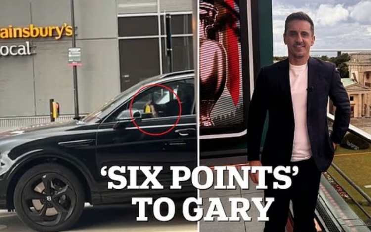 邮报：内维尔被拍到开宾利时玩手机，或被罚200镑扣6分